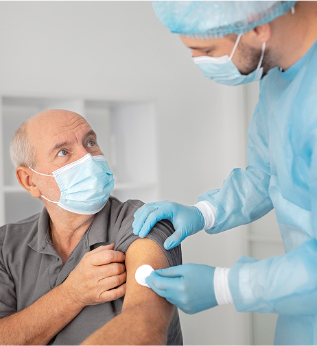 Healthcare professional offering advanced wound care in Reno to a patient in a clinic setting